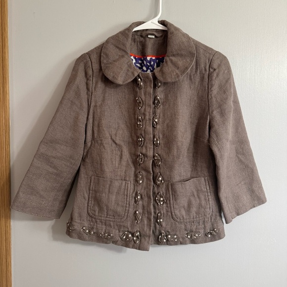 Boden Oatmeal Brown Blazer Size 6 - Picture 6 of 6